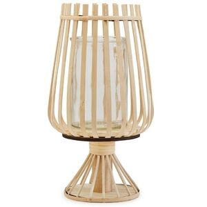 TWO’S COMPANY NEW wind light lantern with glass holder -12.75”